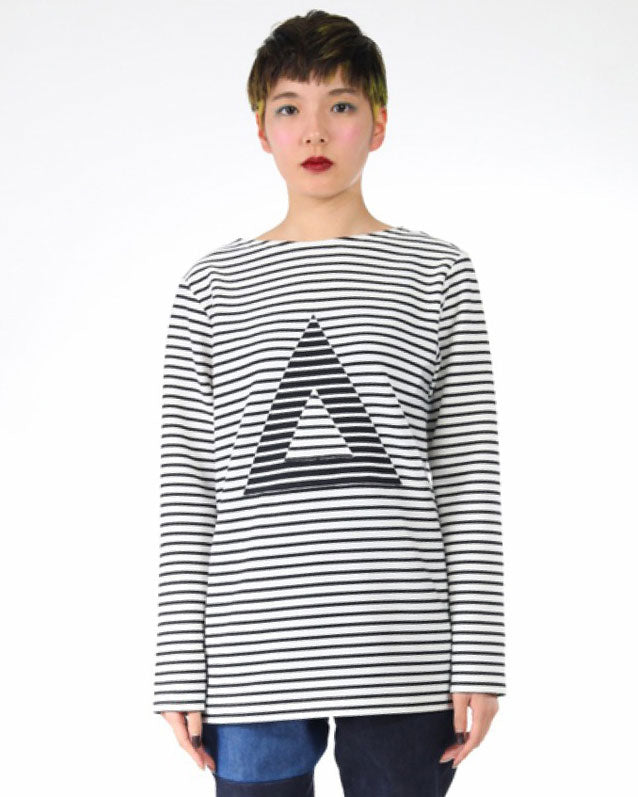 ○△□ white【ボーダーロングTシャツ】